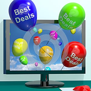 Best Deals Balloons From Computer Representing Bargains Or Disco