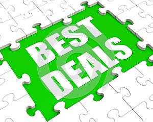 Best Deals Puzzle Shows Great Deal Promotion Or Bargain