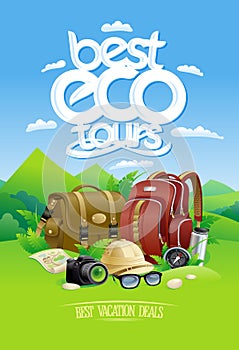 Best eco tours, best vacation deals design concept