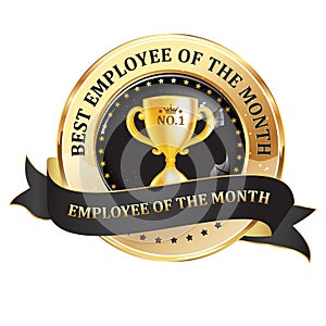 Best employee of the month - golden black ribbon