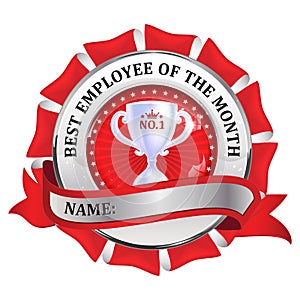 Best employee of the month - metallic red ribbon