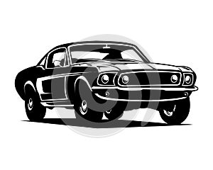 best ford mustang 429 muscle car for logos isolated white background performing from front available as eps 10.