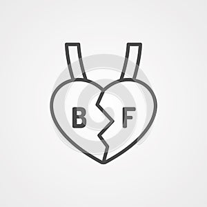 Best friend necklace vector icon sign symbol photo