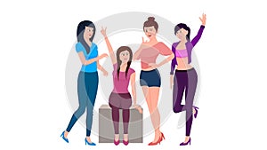 Best friends cartoon character flat vector illustration on white background