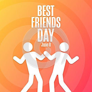Best Friends Day. June 8. Holiday concept. Template for background, banner, card, poster with text inscription. Vector photo