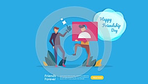 best friends forever concept for celebrating happy friendship day event. vector illustration of social relationship with people