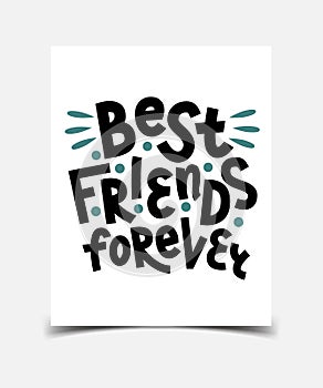 Best Friends Forever. Hand lettering about friendship.