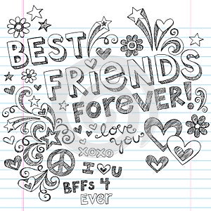 Best Friends Forever Sketchy Notebook Doodles