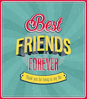 Best friends forever typographic design. photo