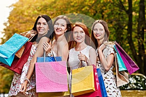 Best friends Women with Shopping Bags