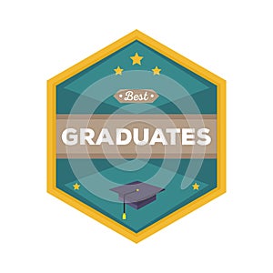 best graduates label. Vector illustration decorative design