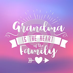 Best grandma handwritten in white