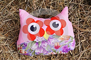 The best handmade gift owl pillow patchwork