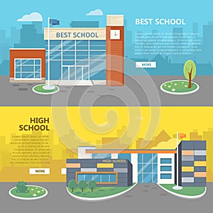 Best and High School Horizontal Vector Banners