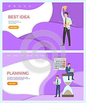Best Idea Web Page Template Man Planning Analyzing