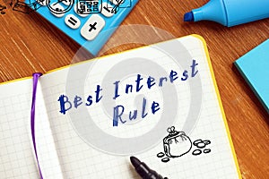 Best Interest Rule phrase on the page