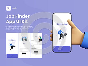 Best Job Seeker or Finder App UI Kit with Multiple Screens for Mobile Application and Responsive
