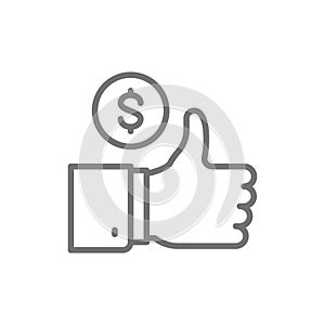 Best loan service line icon. Isolated on white background
