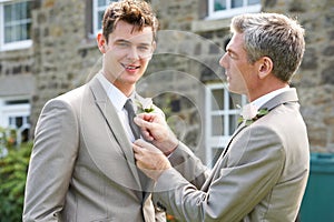 Best Man And Groom At Wedding