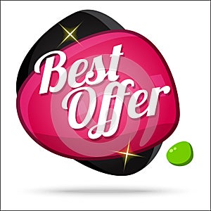 Best Offer Colorful Offer Glossy Shiny Vector Icon Button