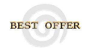 Best Offer fire text effect white isolated background