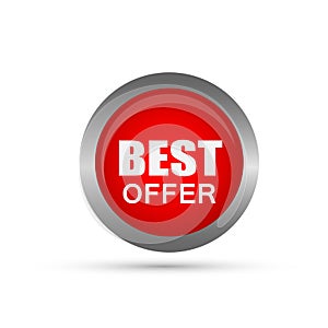 Best offer icon button element on white background