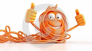 The best offer recommendation concept with a cartoon character tangled hand with thumb up. White background. Business