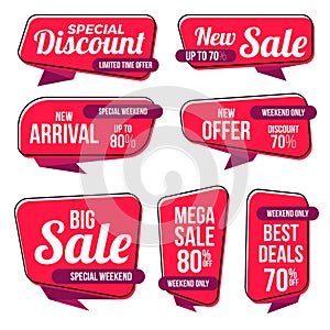 Best offer sale banner labels set