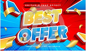 best offer vector text effect with modern style design