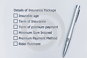 Best option details of Insurance Package.