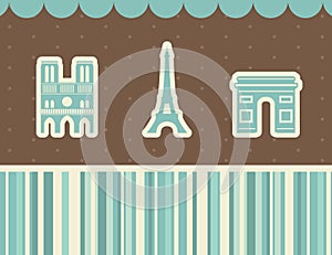 Best Paris sights. Vector illustration. photo