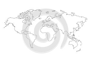 Best popular world map outline graphic sketch style, background vector of Asia Europe north south america and africa