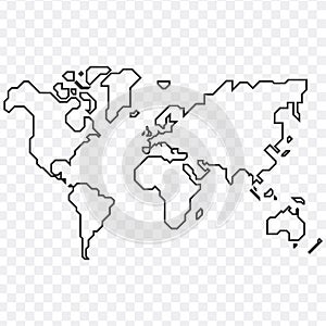 Best popular world map outline graphic sketch style, background vector of Asia Europe north south america and africa. Stock Vector