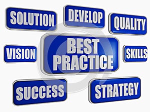 Best practice - blue business concept
