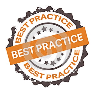 Best practice stamp illustration on white