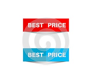 Best price banners with shadows on white background