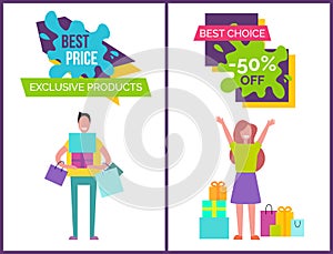 Best Price Exclusive Products Vector Illustration
