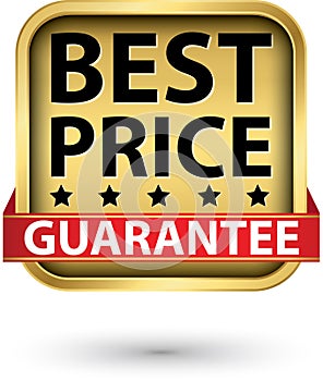 Best price guarantee golden label, vector