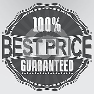 Best price guaranteed retro label, vector illustration