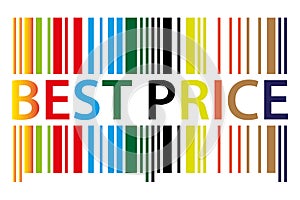 best price with qr code on white photo