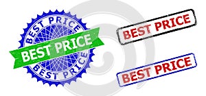 BEST PRICE Rosette and Rectangle Bicolor Stamp Seals with Unclean Textures