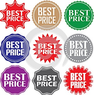 Best price signs set, best price sticker set, vector illustration