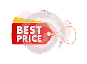 Best price web design elements. Shopping tags and best price badge. Vector stock illustration.