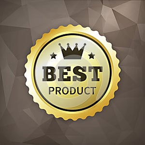 Best product business gold label on crumple paper photo