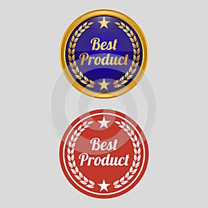 Best product label on grey background