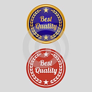 Best quality label on grey background