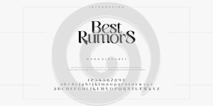 Best Rumors Abstract Fashion font alphabet vector illustration