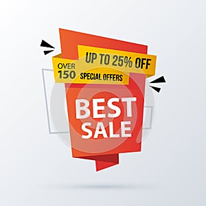 Best sale banner template in modern origami style