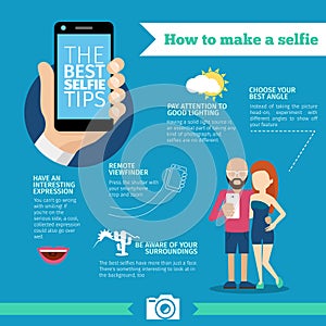 The best selfie tips. How to make. Infographic and