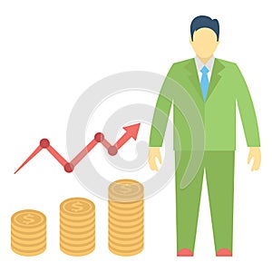 Best seller graph, business progress Color vector icon which can easily modify or edit